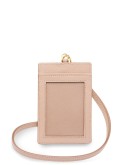 Saffiano leather badge holder