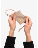 Saffiano leather badge holder