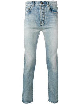 distressed straight-leg jeans