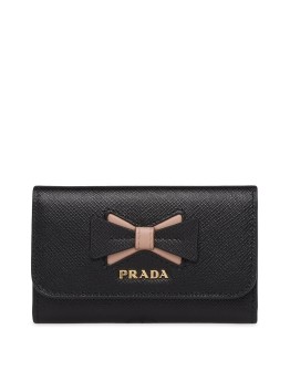 Saffiano keychain with bow