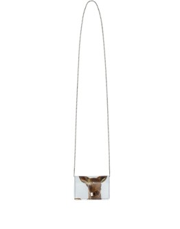 Deer Motif Leather Card Case with Detachable Strap
