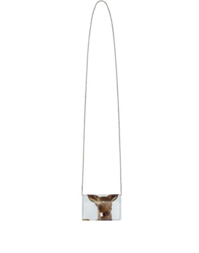 Deer Motif Leather Card Case with Detachable Strap
