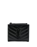 quilted logo plaque wallet