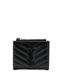 quilted logo plaque wallet