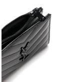 quilted logo plaque wallet