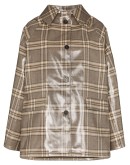 point-collar coated check coat