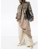 point-collar coated check coat