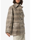 point-collar coated check coat