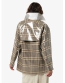 point-collar coated check coat
