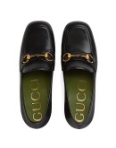 Leather platform loafer with Horsebit