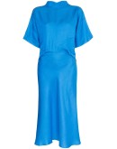 high-neck midi dress