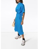 high-neck midi dress