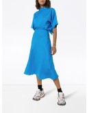 high-neck midi dress