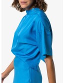 high-neck midi dress