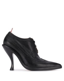 curved heel pebbled brogues