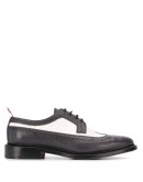 panelled pointed-toe brogues