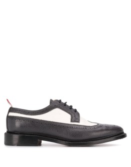 panelled pointed-toe brogues