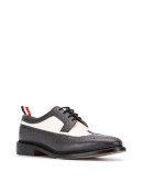 panelled pointed-toe brogues