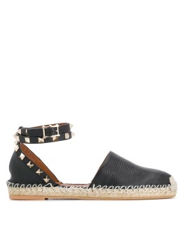 Rockstud double flat espadrilles