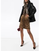 leopard-print A-line skirt