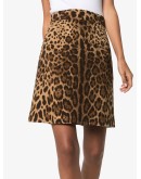 leopard-print A-line skirt