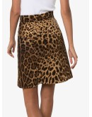 leopard-print A-line skirt