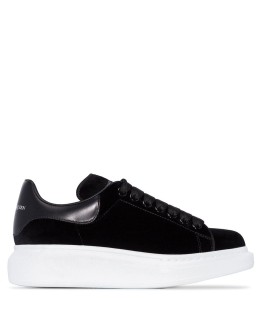 oversized-sole velvet sneakers
