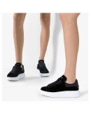 oversized-sole velvet sneakers