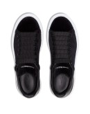 oversized-sole velvet sneakers