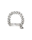 skull-charm chain-link bracelet