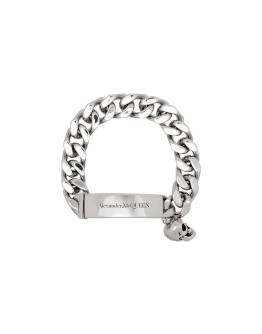 skull-charm chain-link bracelet