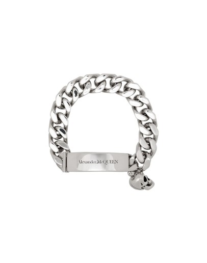 skull-charm chain-link bracelet