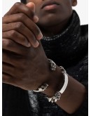 skull-charm chain-link bracelet