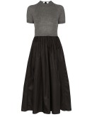 knitted top flared midi-dress