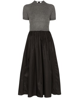 knitted top flared midi-dress