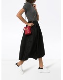 knitted top flared midi-dress