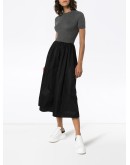 knitted top flared midi-dress