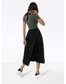 knitted top flared midi-dress
