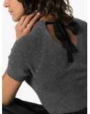 knitted top flared midi-dress