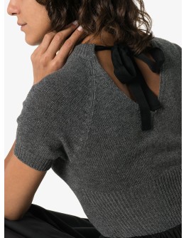 knitted top flared midi-dress