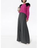 check pleated tailored trousers