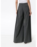 check pleated tailored trousers