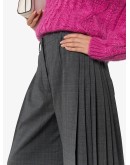check pleated tailored trousers