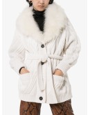 cashmere fur-trimmed cardigan