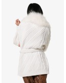 cashmere fur-trimmed cardigan