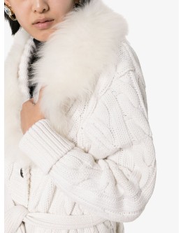 cashmere fur-trimmed cardigan