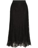 fluted lace midi skirt