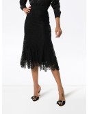 fluted lace midi skirt