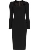 scoop neck fitted midi dress
