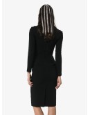 scoop neck fitted midi dress